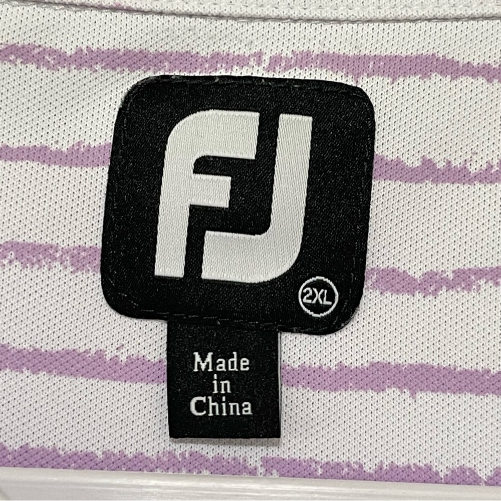 FootJoy Performance Golf Polo Chalk Line Print Athleisure Preppy Sporty Men 2XL - Picture 4 of 12